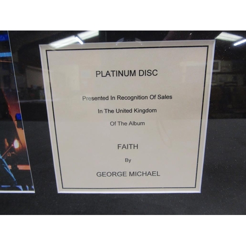 1368 - PLATINUM DISC - FAITH BY GEORGE MICHAEL WITH SIGNED LETTER