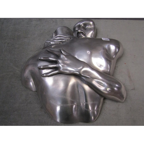 1390 - METAL FIGURE GROUP EMBRACE - 55cms H