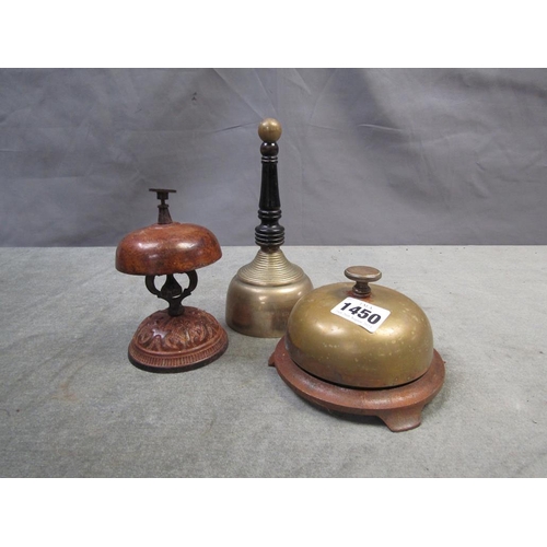 1450 - THREE TABLE BELLS