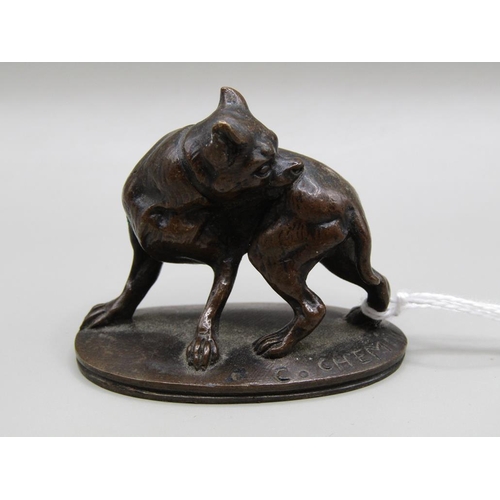 1463 - BRONZED FIGURE OF A DOG