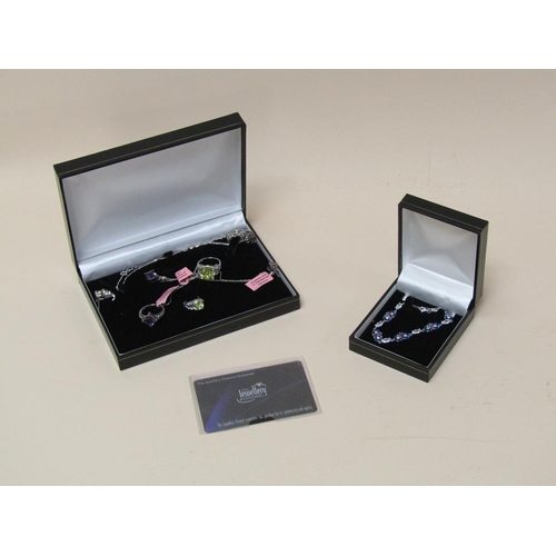 1494 - TWO BOXES OF SILVER JEWELLERY TO INC. AMETHYST AND OTHER RINGS