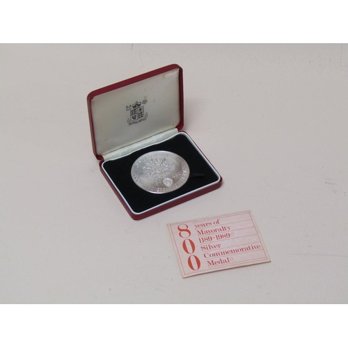 1501 - 800th ANNIVERSARY OF THE MAYORALTY OF THE CITY OF LONDON SILVER COMMEMORATIVE MEDAL, 4.8ozt