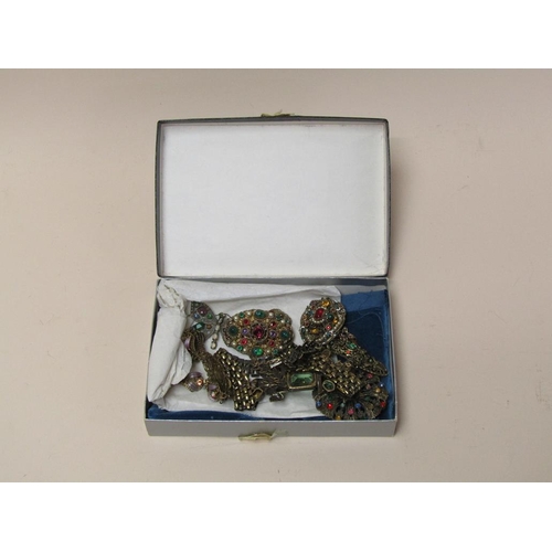 1515 - BOX OF GILT METAL COSTUME JEWELLERY