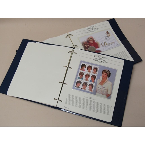 1530 - TWO ALBUMS OF COMMEMORATIVE PRINCESS DIANA STAMPS AND COINS TO INC. 1981 SOVEREIGN