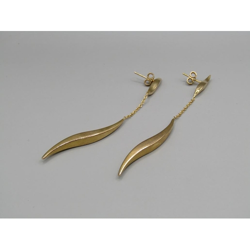 1534 - PAIR OF 9CT GOLD DROP EARRINGS, 4g