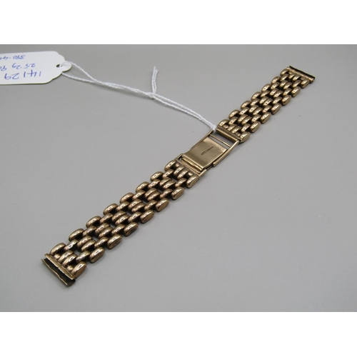 1558 - 9CT GOLD WRISTWATCH STRAP, 25.2g