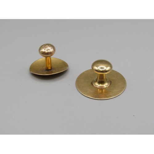 1563 - 18CT GOLD BUTTON; 9CT GOLD BUTTON