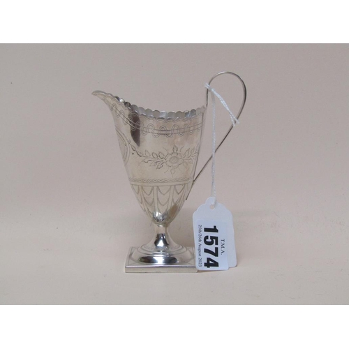 1574 - GEORGIAN SILVER CREAM JUG