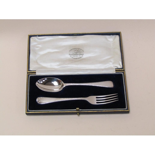 1581 - BOXED SILVER SPOON AND FORK