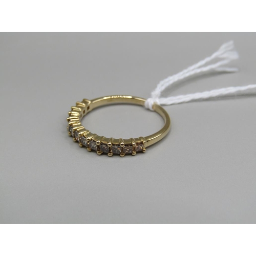 1583 - GOLD CHAMPAGNE DIAMOND 1/2 ETERNITY RING SIZE P 1/2