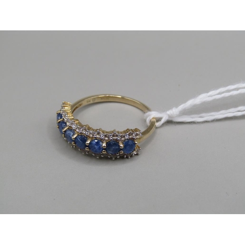 1585 - GOLD SAPPHIRE SET RING SIZE N 1/2