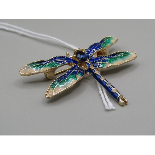 1611 - ENAMEL DRAGONFLY BROOCH