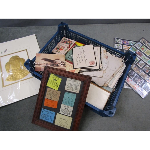 1738 - BOX OF STAMPS, POSTCARDS, ETC