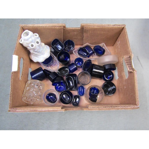 1749 - TWO BOXES OF BLUE GLASS LINERS