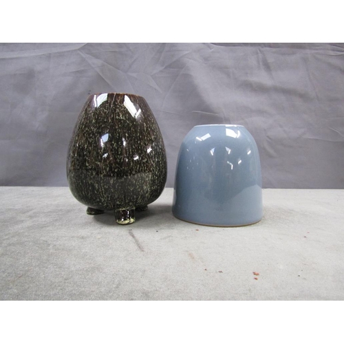 1809 - TWO ORIENTAL POTTERY VASES - LARGEST A/F, 14CM H