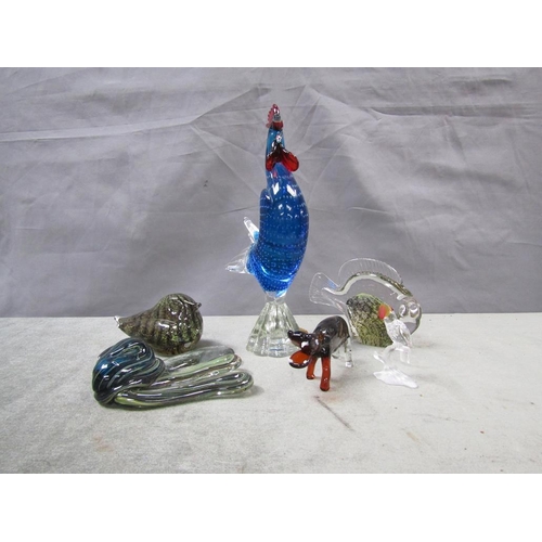 1839 - ART GLASS ANIMALS; MURANO COCKEREL, 29CM H