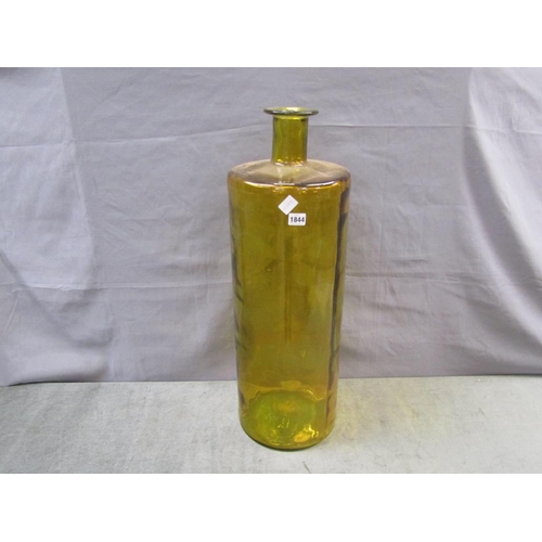 1844 - LARGE AMBER COLOURED ART GLASS BOTTLE VASE, 79CM H