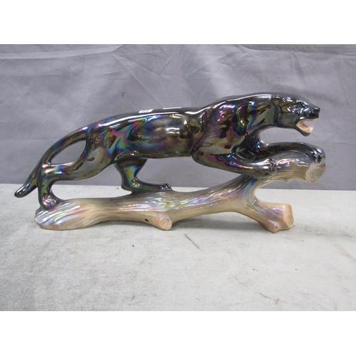 1853 - DUTCH POTTERY PANTHER, 47CM L