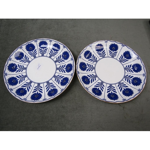 1863 - PAIR OF COALPORT FLORAL PLATES, 26CM DIAM; SILVER PLATED FISH SET