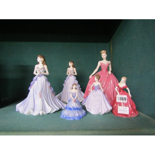 1869 - COLLECTION OF COALPORT FIGURES - LARGEST 23CM H