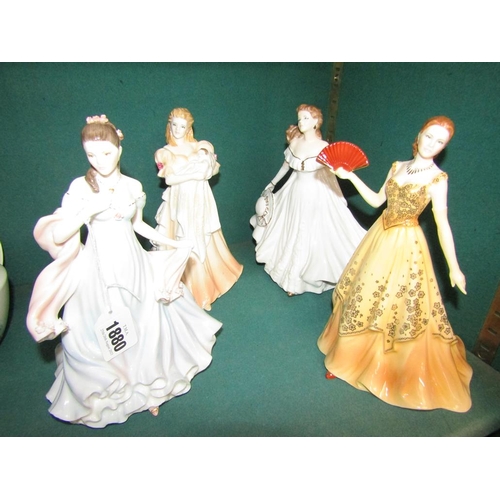 1880 - COLLECTION OF ROYAL WORCESTER FIGURINES - LARGEST 24CM H