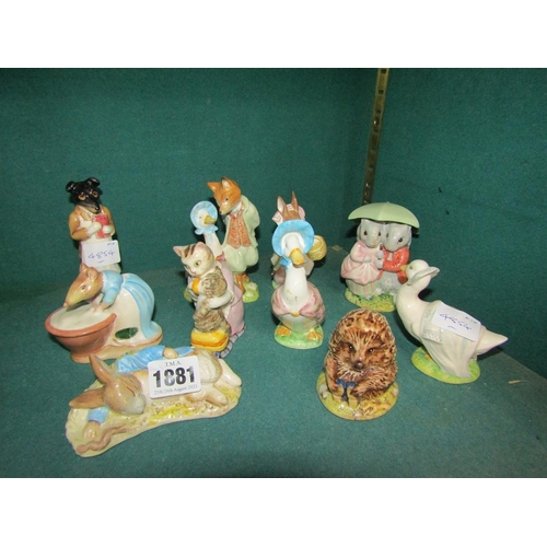 1881 - COLLECTION OF BESWICK BEATRIX POTTER FIGURES - LARGEST 14CM H