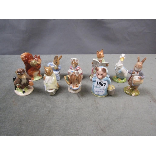 1887 - BEATRIX POTTER FIGURES - LARGEST 11CM H