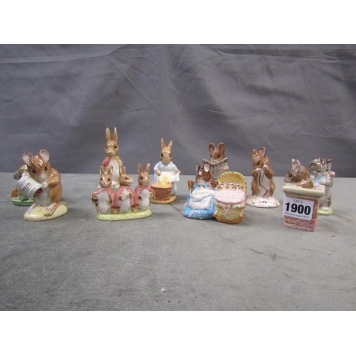 1900 - COLLECTION OF BESWICK BEATRIX POTTER FIGURES - LARGEST 12.5CM H