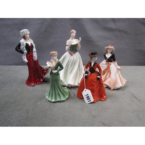 1901 - COLLECTION OF ROYAL WORCESTER FIGURINES - LARGEST 25CM H