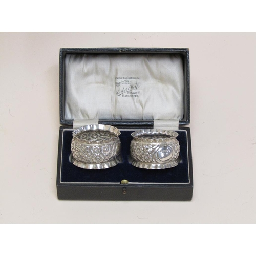 1626 - TWO BOXES SILVER NAPKIN RINGS