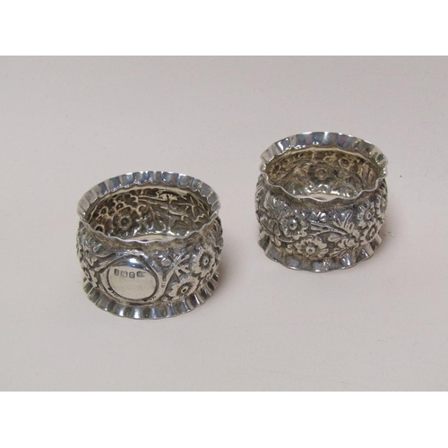 1626 - TWO BOXES SILVER NAPKIN RINGS