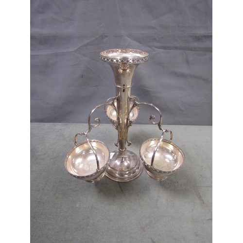 1756 - SILVER PLATED CANDELABRA, SILVER PLATED EPERGNE