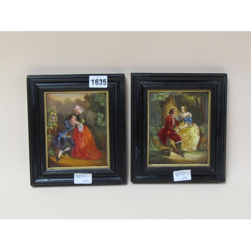 1635 - PAIR OF FRAMED PICTORAL PANELS