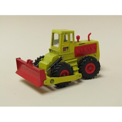 1664 - DINKY TOYS MICHEGAN 180 TRACTOR DOZER COVENTRY CLIMAX FORKLIFT TRUCK AND THREE MATCHBOX MODELS