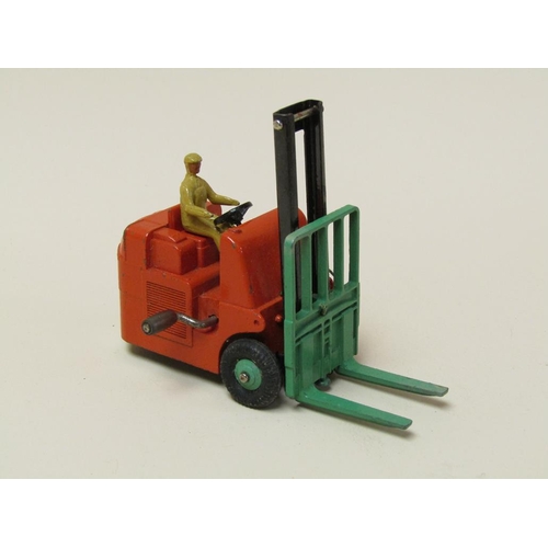 1664 - DINKY TOYS MICHEGAN 180 TRACTOR DOZER COVENTRY CLIMAX FORKLIFT TRUCK AND THREE MATCHBOX MODELS