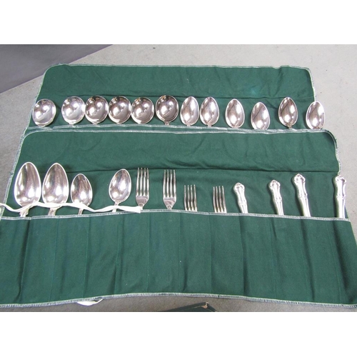 1766 - BOX OF MIXED SILVER PLATED CUTLERY