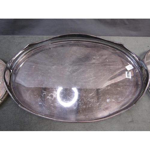 1776 - FOUR SILVER PLATED TRAYS