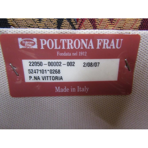 1918 - SET OF SIX UPHOLSTERED ITALIAN MANUFACTURED ARMCHAIRS BY POLTRONA FRAU - SEDIA VITTORIA