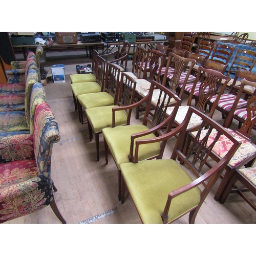 1921 - SET OF SIX LATE GEORGIAN STYLE MAHOGANY CHAIRS