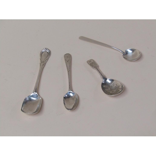 1716 - BOX CONTAINING FOUR SILVER SPOONS