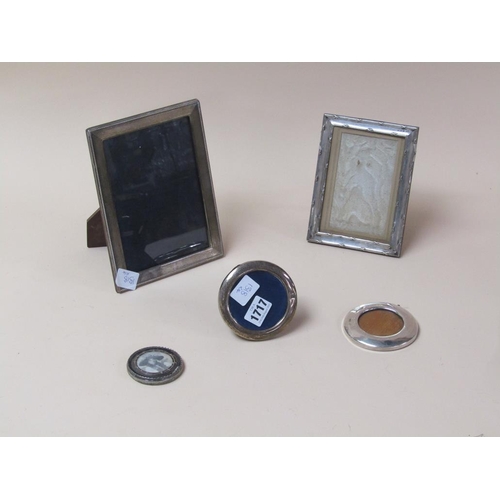 1717 - FIVE SILVER PHOTO FRAMES