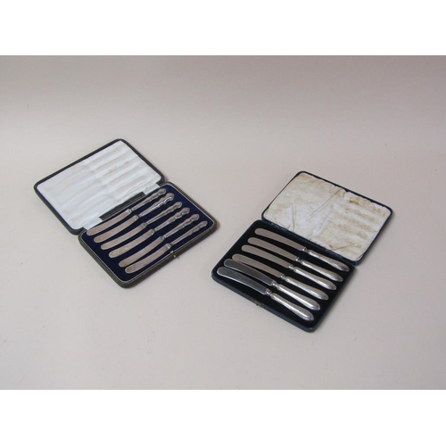 1718 - TWO BOXES SILVER HANDLED TEA KNIVES