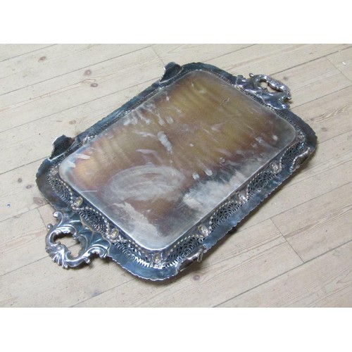 1773 - LARGE SILVER PLATED TWO HANDLED TRAY