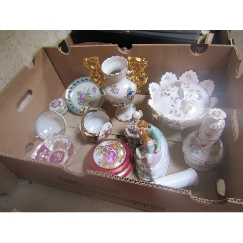 105 - BOX OF PORCELAIN AND CHINA TO INCL. LIMOGES