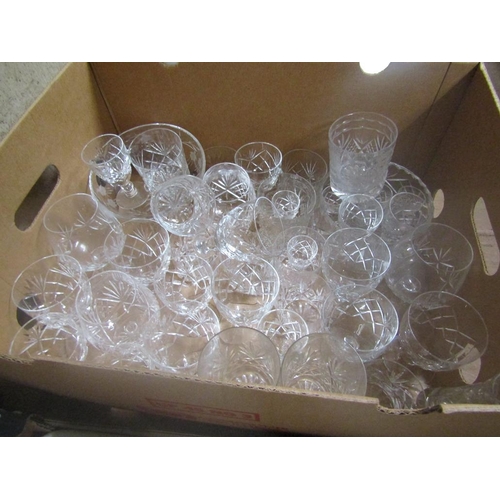 111 - BOX OF CRYSTAL GLASSES