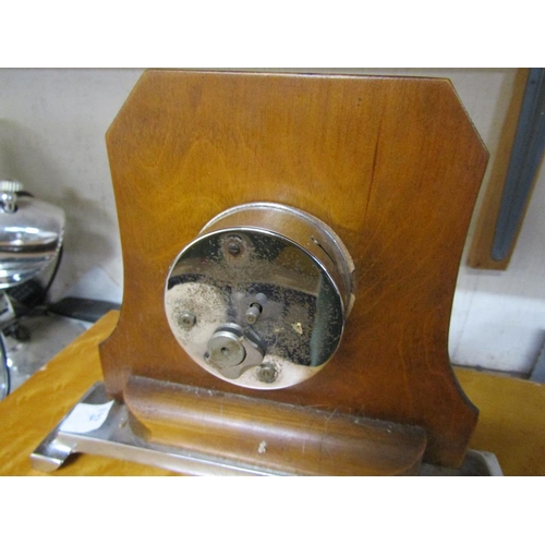 101 - ART DECO STYLE CHROME AND MIRRORED MANTEL CLOCK