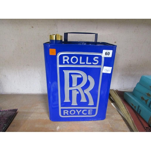 60 - REPRODUCTION ROLLS ROYCE OIL CAN