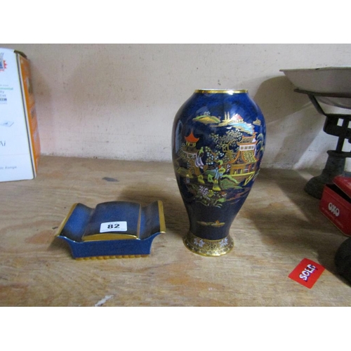 82 - 1920s ART DECO CARLTON WARE MIKADO VASE AND ONE POT AND COVER