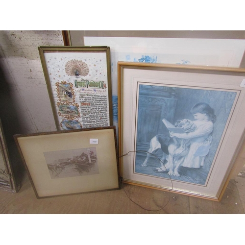 147 - FRAMED PICTURES AND PRINTS TO INCL STEEPLE CHASE