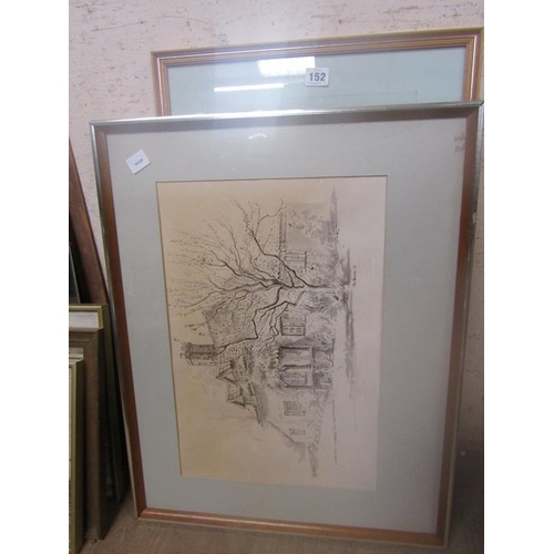 152 - FRAMED AND UNFRAMED PICTURES AND PRINTS TO INC WATERCOLOURS